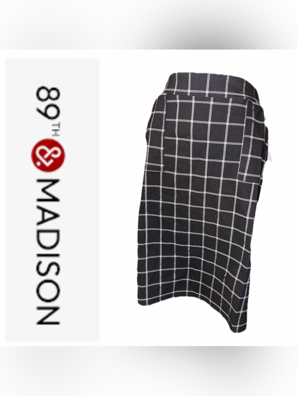 Plaid/Grid Midi Skirt 🖤🤍
